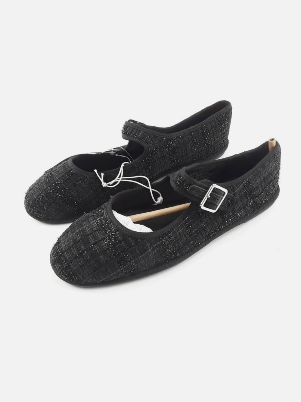 Target Black Tweed Mary Jane Flats with Buckle